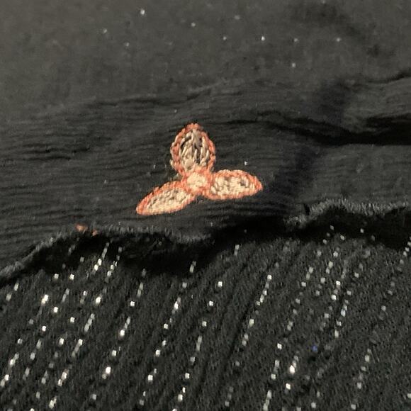 Free People beaded PANAMA CITY MINI DRESS black sz small - Picture 14 of 16